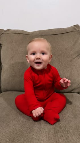 Customer photo review of Peppermint Ribbed Snoozer