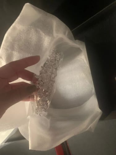 Customer photo review of VALENTINA DELUXE HANDCRAFTED CRYSTAL TIARA SILVER AND GOLD TAZIRN