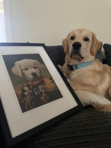 Customer photo review of The General - Custom Vintage Pet Portrait