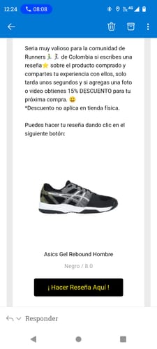 Customer photo review of Asics Gel Rebound Hombre