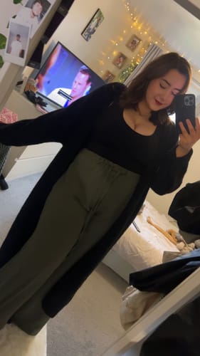Customer photo review of Premium Wide Leg Trousers 'Olivia'- Khaki
