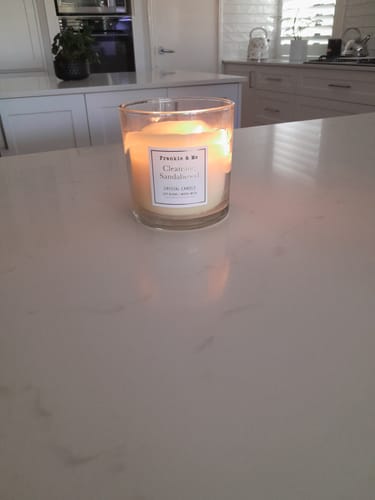 Customer photo review of Cleansing Sandalwood ~ Citrine Candle Large 400g