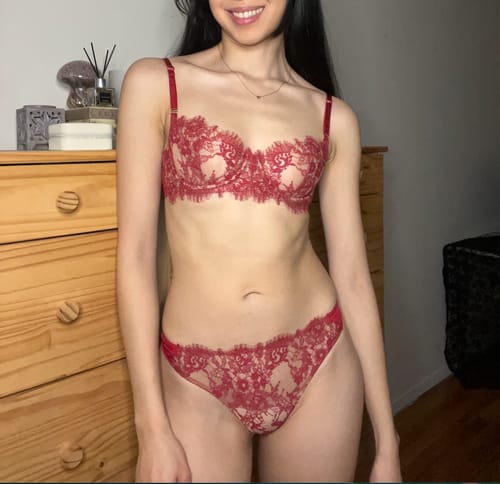 Customer photo review of Entice Thong - Red