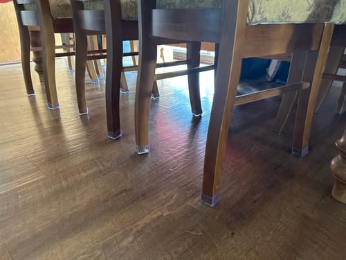 Customer photo review of Square Chair Leg Protector Glides - 16x Pack