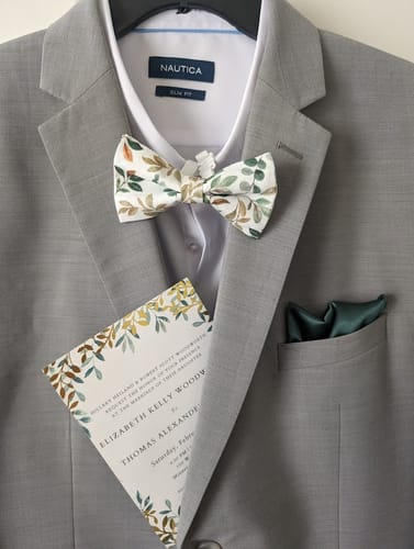 Mark S. review of Sage and Gold Greenery Cotton Bow Tie image 1 out of 1