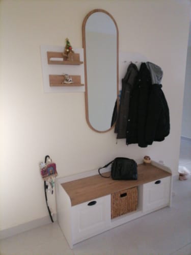 Customer photo review of Rani EE101 Aynalı Vestiyer Modern Portmanto Duvar Askısı Ayakkabılık Renk: Beyaz - S. Ceviz