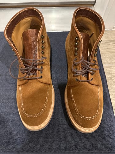 Customer photo review of Indiana Jones MocToe Boot - luosjiet®boots - Yellow Brown Oiled Cowhide Reverse