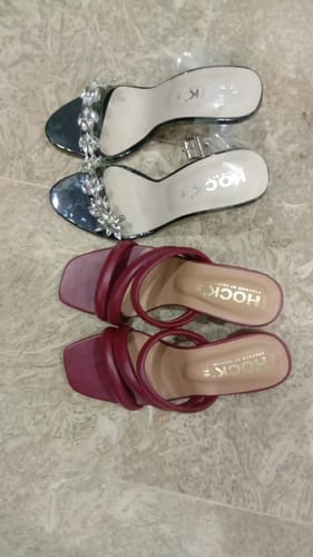 Customer photo review of Crystalline-Gem French Heel (Black) New Year Sale item not exchange