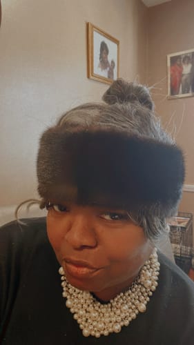 Customer photo review of Mahogany Mink Fur Headband