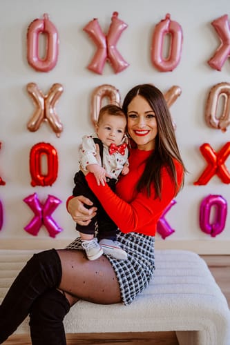 Customer photo review of Lipstick Kisses Bow Tie & Black Elastic Suspenders Set