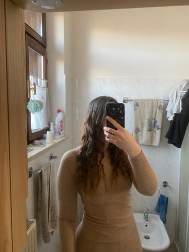 Customer photo review of Pantalone a zampa calda viscosa