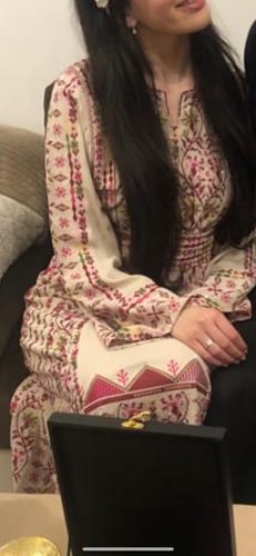 Customer photo review of Light Beige Flower Full Embroidered Thobe