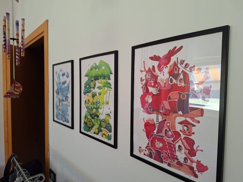 Customer photo review of Green Frogs • Stampa A3 Firmata