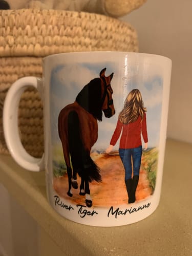 Customer photo review of Girl and Horse Mug