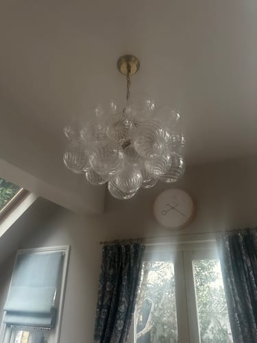 Customer photo review of Modern Cluster Glass Globe Bubble Chandelier