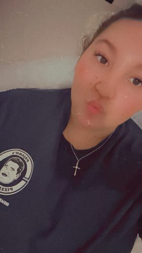 Customer photo review of Heart Zircon Cord Cross Necklace