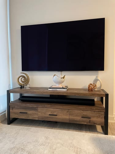 Customer photo review of Tv Stand - 60"L / Brown Reclaimed Wood-Look / 3 Drawers