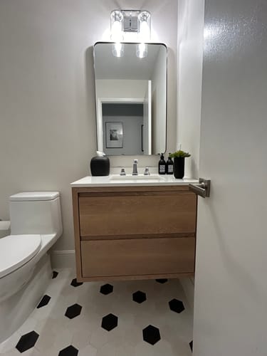 Customer photo review of 2-Drawer Floating Vanity / Single Sink