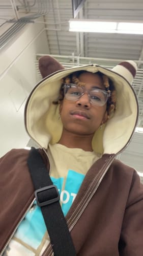 Customer photo review of Bunny Hoodie With Plush Ears (CREAM/BROWN)