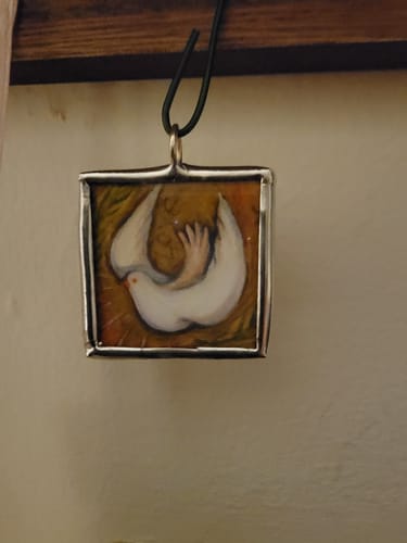 Customer photo review of Gold Dove Pendant