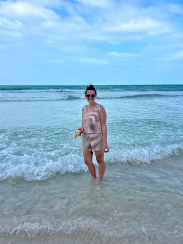 Customer photo review of sage swim romper
