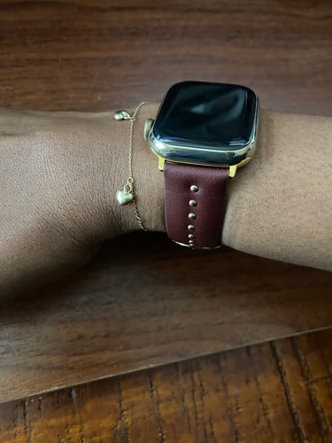 Customer photo review of Burgundy Stud Band for the Apple Watch - FINAL SALE