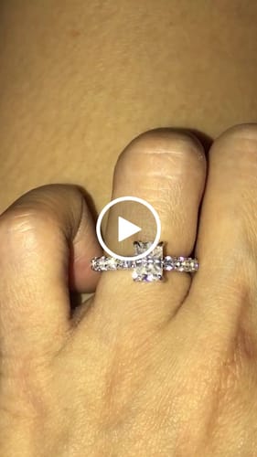 Customer video review of Hidden Halo Radiant Moissanite Pave Engagement Ring
