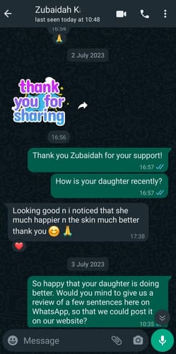 Customer photo review of Eczema Scratch Mitten