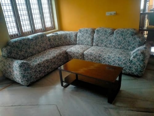 Customer photo review of Artic Forest Elastic Sofa Slipcovers