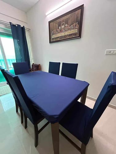 Customer photo review of DivineTrendz Exclusive - Navy Blue Solid Elastic Chair & Table Cover