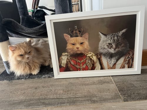 Customer photo review of The Prince & The Princess - Custom Pet Portrait