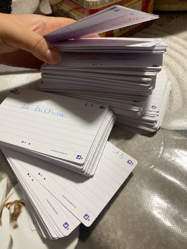 Avis photo d'un client sur Flashcards FLASH 2.0 OXFORD # 80 cartes 7,5 x 12,5 cm - ligné