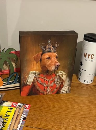 Customer photo review of The Prince - Custom Vintage Pet Canvas