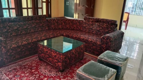 Customer photo review of Bronze Rose Elastic Sofa Slipcovers