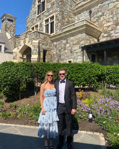 Customer photo review of Metallic Floral Tiered Midi Dress