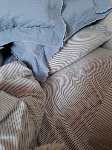 Customer photo review of Relaxed Cotton Sheet Set Stripe