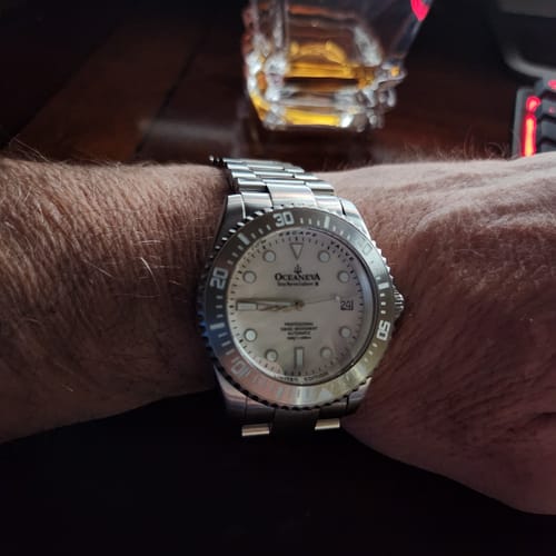 Customer photo review of Oceaneva™ Men's Deep Marine Explorer III 3000M Pro Diver Watch White Mother Of Pearl Dial