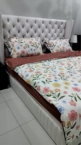 Customer photo review of Diamond Square-V Headboard