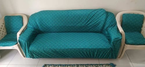 Customer photo review of Luxurious Capitone Elastic Sofa Slipcover