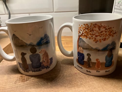 Customer photo review of Couple & Dogs -You me and the dog Personalised Mug