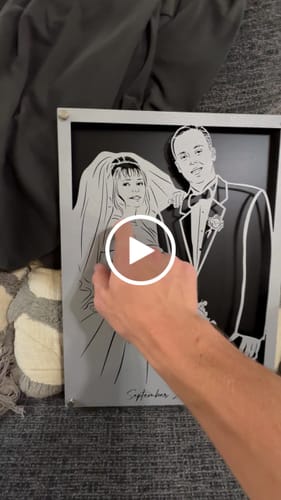 Customer video review of Custom Metal Portrait
