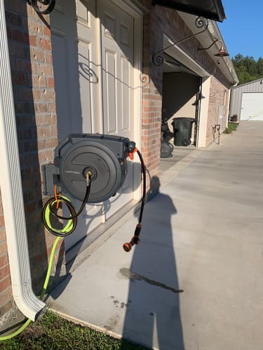 Customer photo review of Retractable Garden Hose Reel-5/8in-90ft