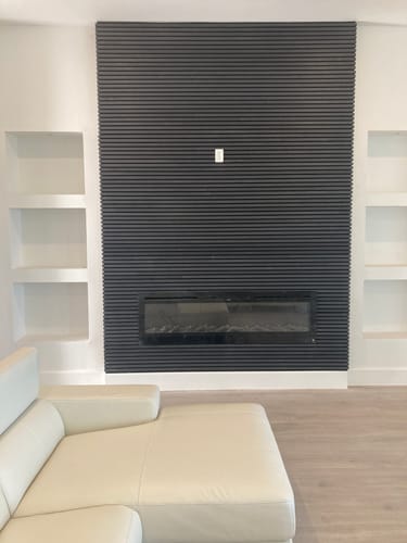 Customer photo review of Acoustic Slat Wall Panel | Black Oak | Premium 3-Sided Wood Veneer