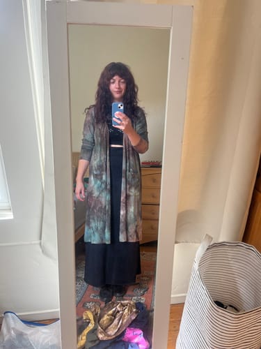 Customer photo review of 'Druzy Chrysocolla' Hooded Cardigan