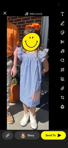 Customer photo review of Pumpkin Cutie Royal Blue Gingham Poppy Dress
