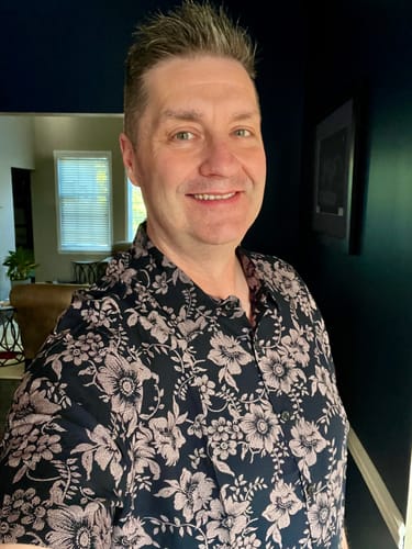 Customer photo review of Men's Floral Print Vintage Flower Holiday Breathable Button Up Navy Blue Hawaiian Short Sleeve Shirt