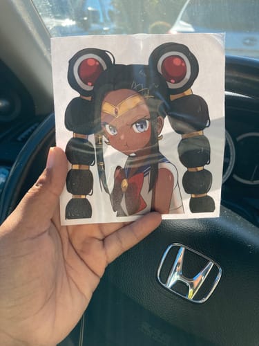 Customer photo review of Black Sailor Moon Car Decal