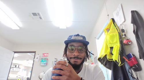 Customer photo review of ‘Speedway’ Unstructured 5 panel Hat -Navy