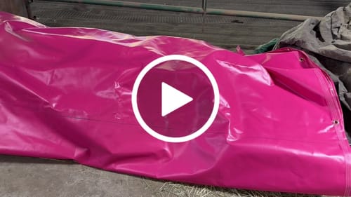 Customer video review of Heavy Duty Pink Vinyl Tarps - 18 oz