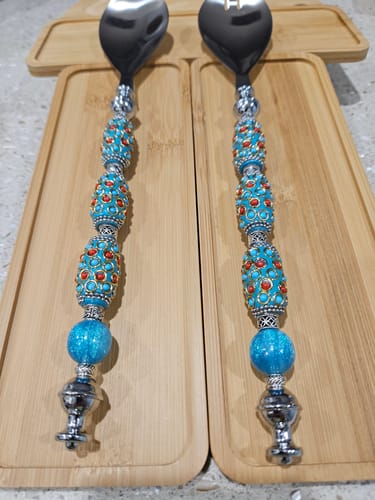 Customer photo review of Wholesale Beadable Utensils DIY Stainless Steel Salad Spoon Fruit Western Food Large Fork Spoon Tableware